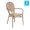 Flash Furniture Lourdes Thonet French Bistro Stack Chair w/Arms, Natural/White PE Rattan/Bamboo Alum Frame, 2PK 2-SDA-AD642002A-NATWH-LTNAT-GG - alternate 3